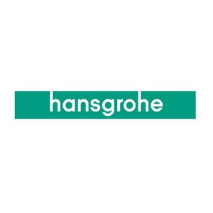 Das Logo von Hansgrohe zeigt den Markennamen in klaren, modernen Buchstaben auf einem grünen Hintergrund.